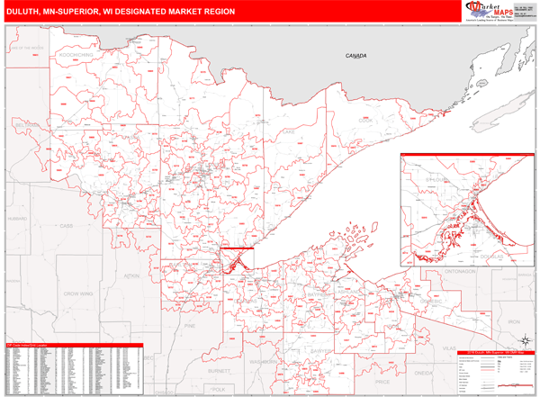 Duluth-Superior DMR, MN Wall Map