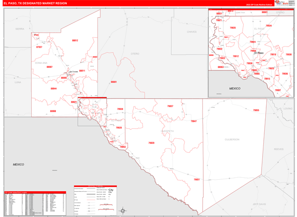El Paso DMR, TX Wall Map