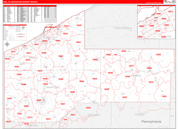Erie DMR, PA Wall Map