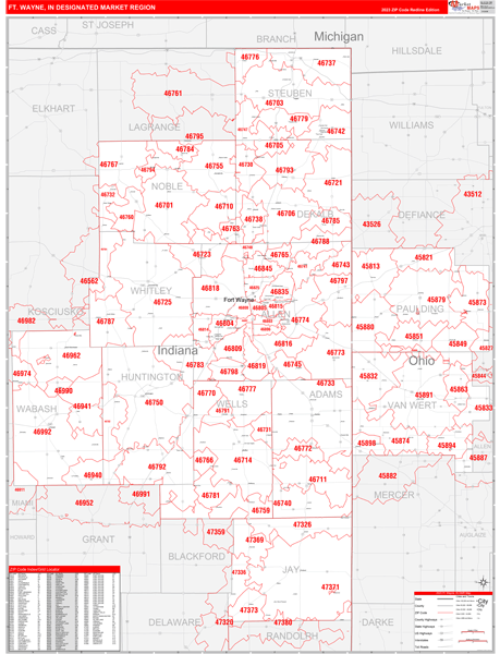 Ft. Wayne DMR, IN Wall Map