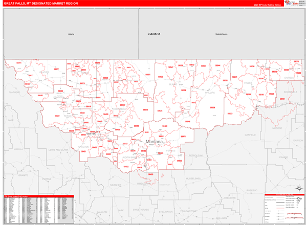 Great Falls DMR, MT Wall Map