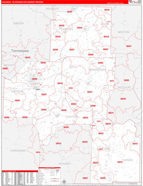 Jackson DMR, TN Wall Map
