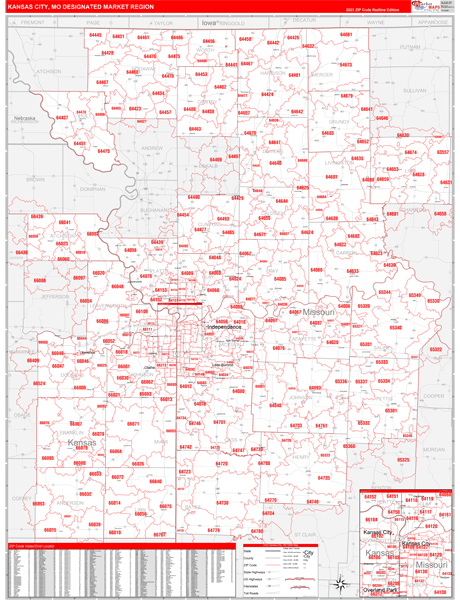 Kansas City DMR, MO Wall Map