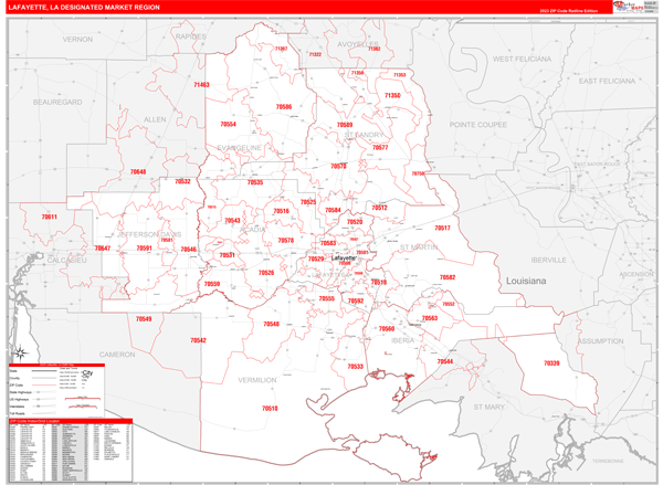 Lafayette DMR, LA Wall Map