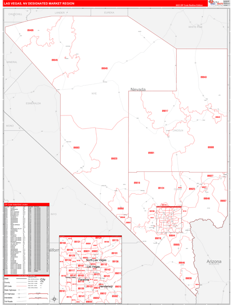 Las Vegas DMR, NV Wall Map