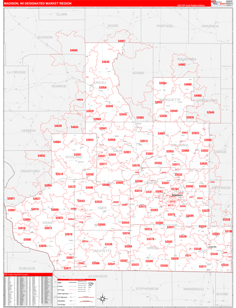 Madison DMR, WI Wall Map