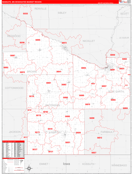 Mankato DMR, MN Wall Map