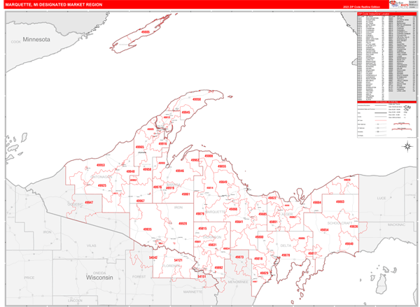 Marquette DMR, MI Wall Map