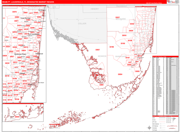 Miami-Ft. Lauderdale DMR, FL Wall Map