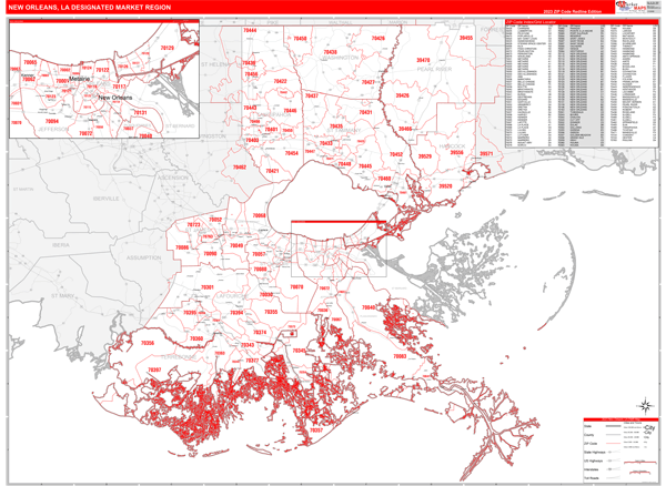 New Orleans DMR, LA Wall Map