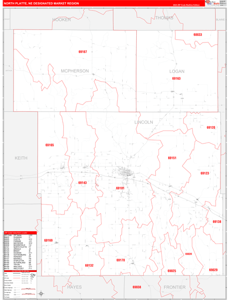 North Platte DMR, NE Wall Map