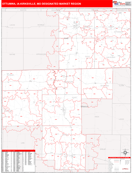 Ottumwa-Kirksville DMR, IA Wall Map