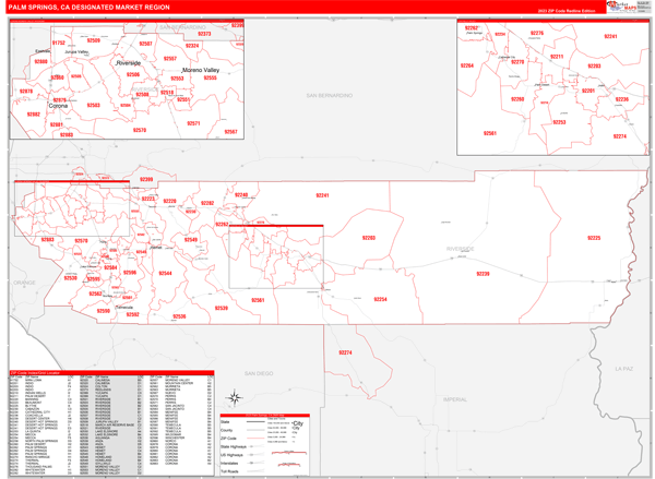 Palm Springs DMR, CA Wall Map