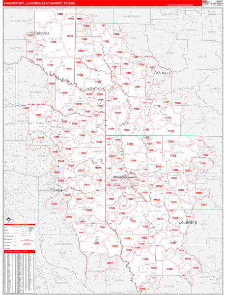 Shreveport DMR, LA Wall Map