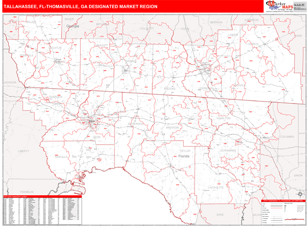 Tallahassee-Thomasville DMR, FL Wall Map