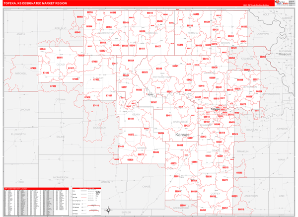 Topeka DMR, KS Wall Map