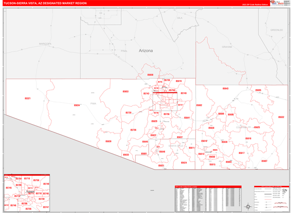 Tucson (Sierra Vista) DMR, AZ Wall Map