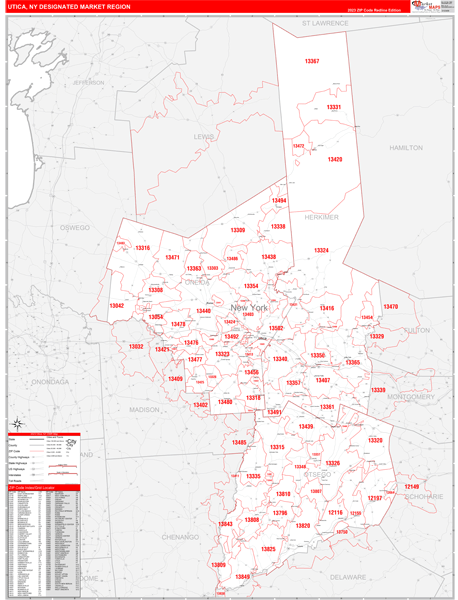 Utica DMR, NY Wall Map