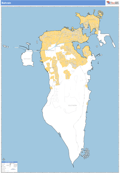 Bahrain Wall Map