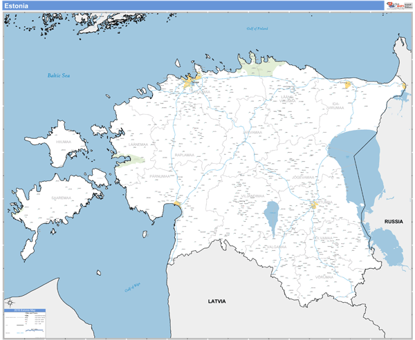 Estonia Wall Map