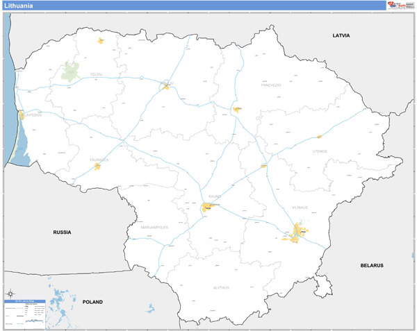 Lithuania Wall Map
