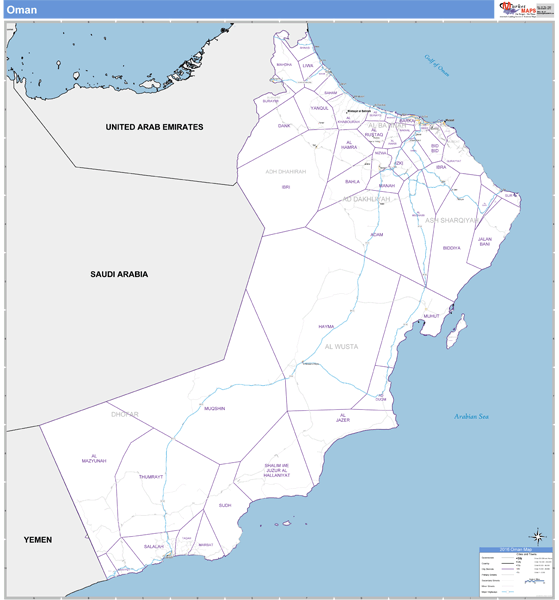 Oman Wall Map