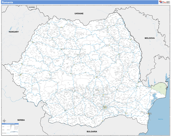 Romania Wall Map