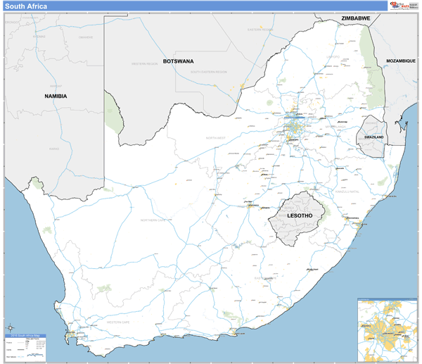 South Africa Wall Map