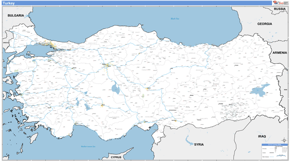 Turkey Wall Map