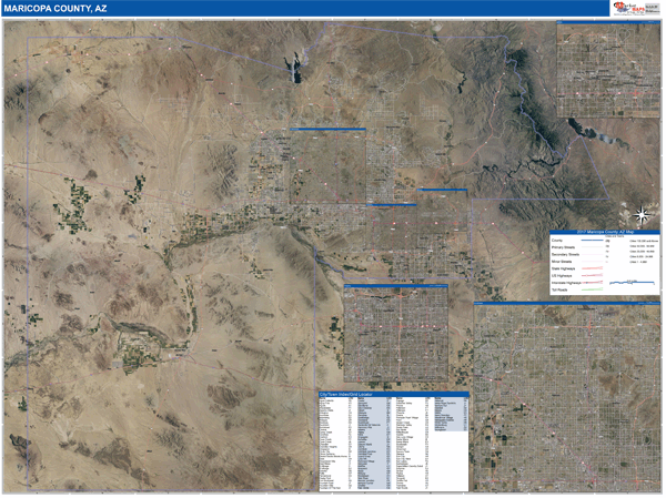 Laramie County Wall Map Satellite Style