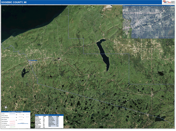 Gogebic County Digital Map Satellite Style