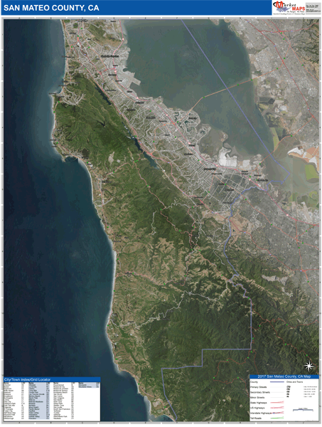 San Mateo County Digital Map Satellite Style