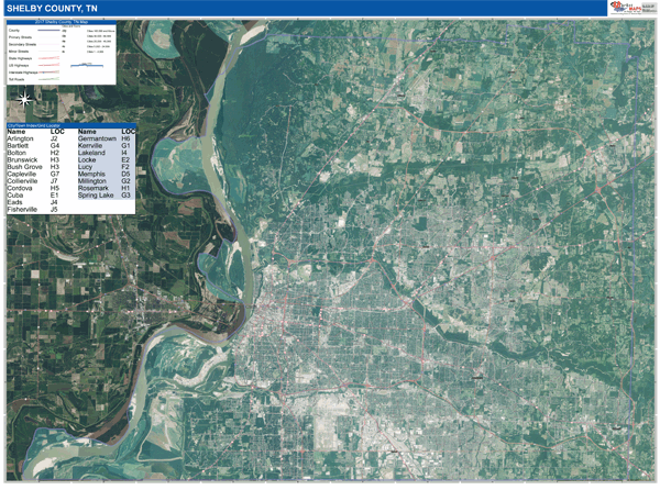 Shelby County Digital Map Satellite Style