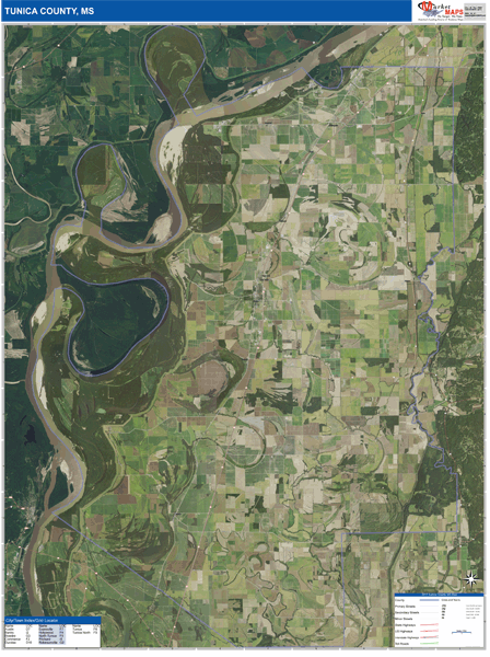 Tunica County Digital Map Satellite Style