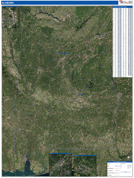 Alabama State Map Book Satellite Style