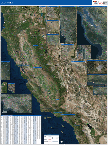 California State Map Book Satellite Style