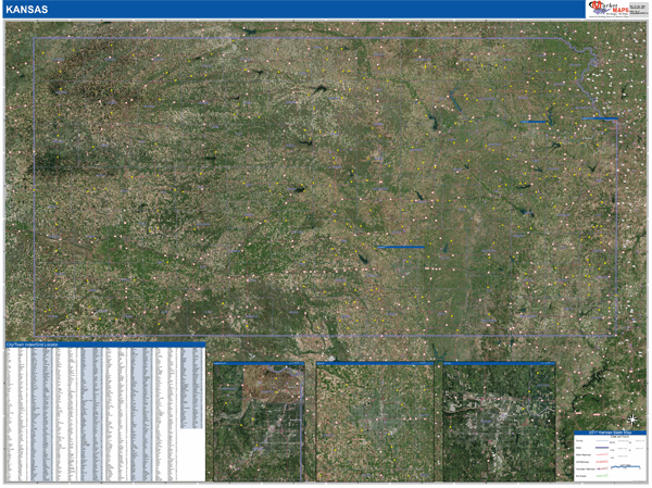 Kansas State Digital Map Satellite Style