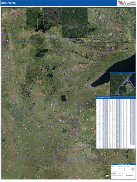 Minnesota State Map Book Satellite Style
