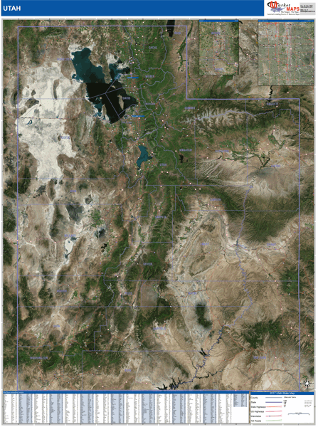 Utah State Map Book Satellite Style