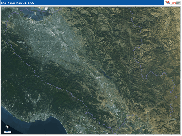 Santa Clara County, CA Wall Map