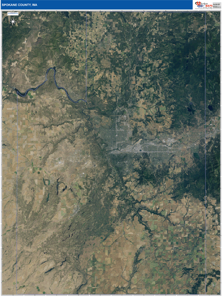 Spokane County, WA Wall Map