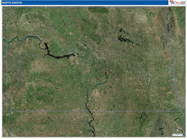North Dakota Wall Map