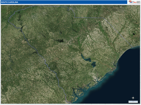 South Carolina Wall Map