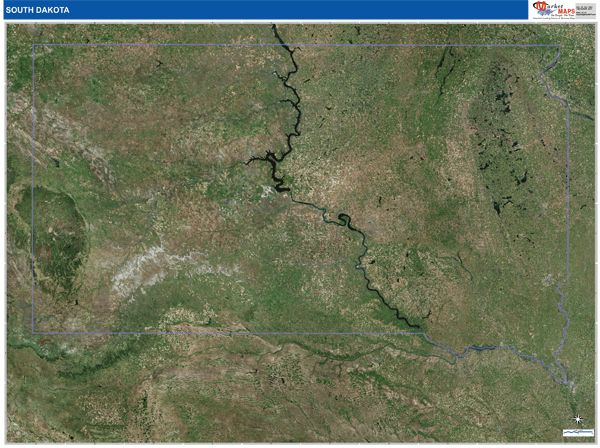 South Dakota Wall Map