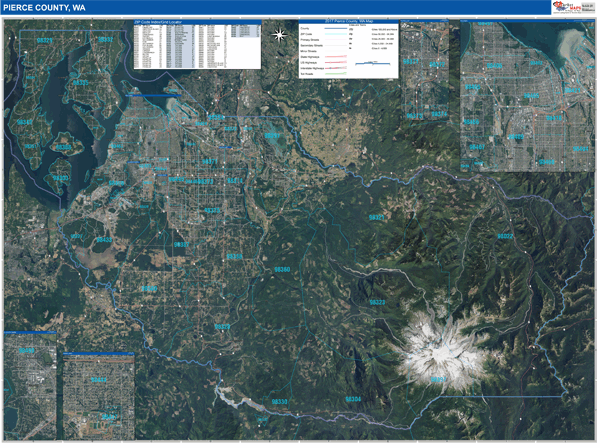 Pierce County, WA Wall Map