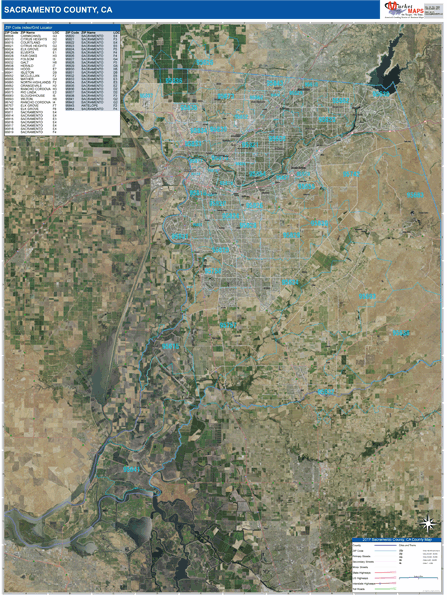 Sacramento County, CA Wall Map