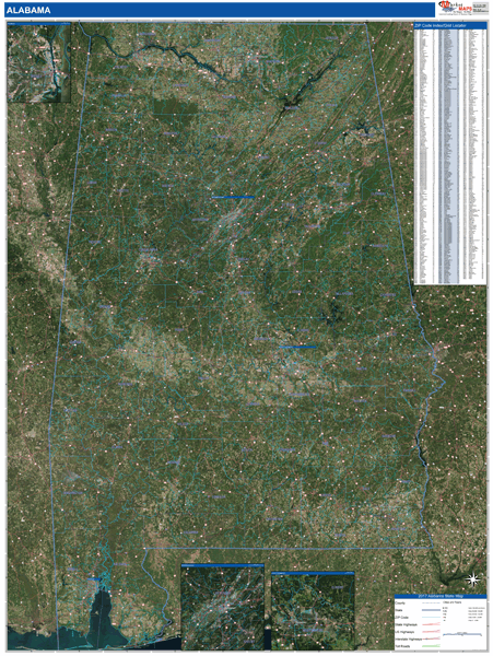 Alabama Wall Map