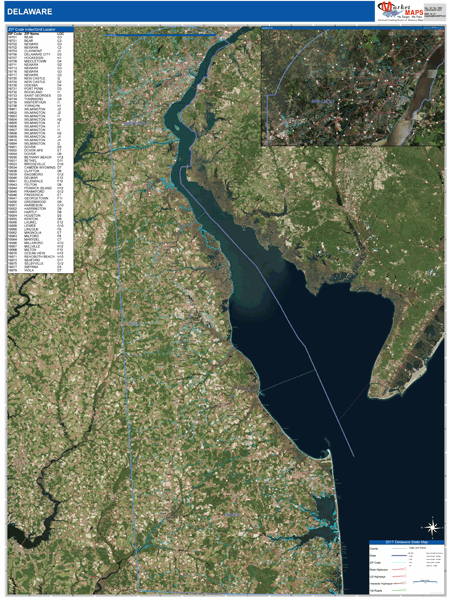 Delaware Wall Map