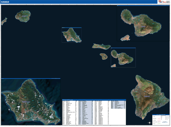 Hawaii Wall Map