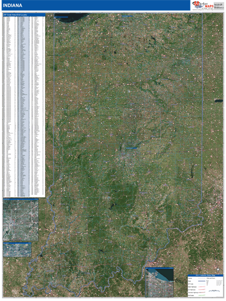 Indiana Wall Map